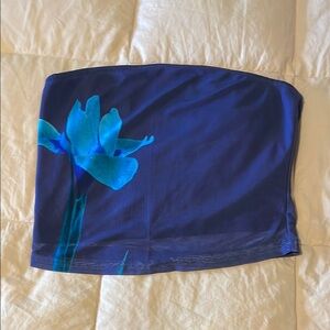 Blue Floral Women's tube top